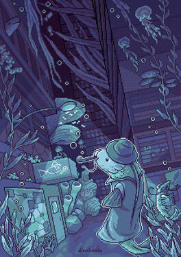 'Fishy' zine artwork (alt colors)